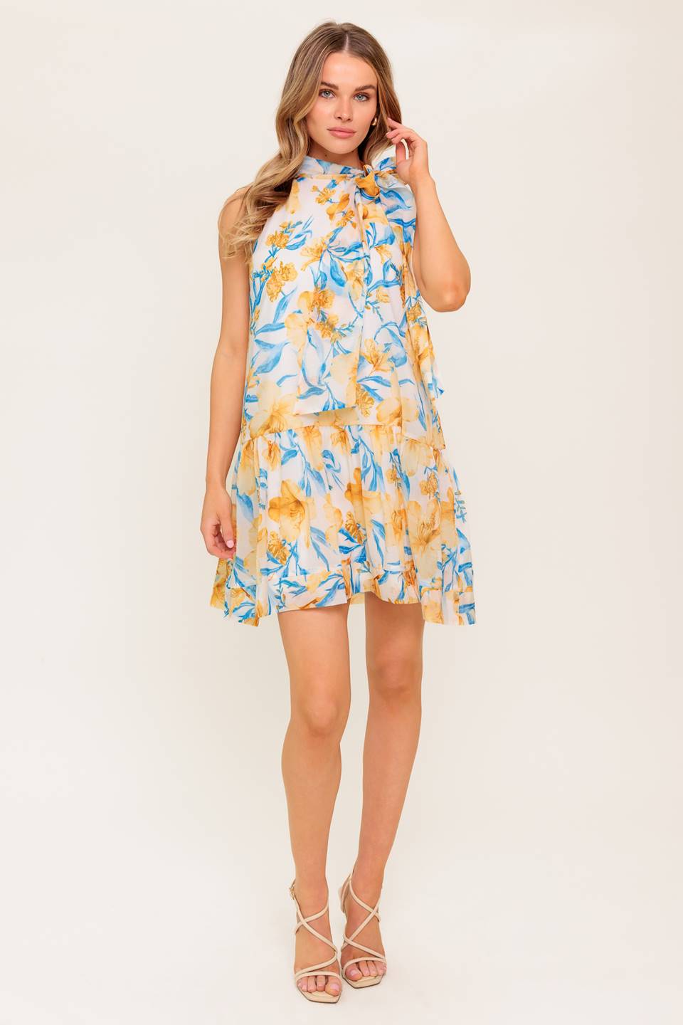 SUMMER SPELL IVORY WOVEN MINI DRESS Flying Tomato